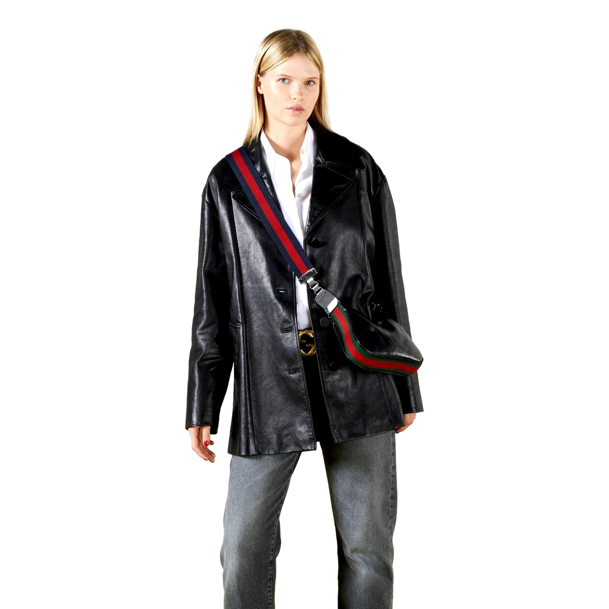 Gucci Attache Web Stripe Small Shoulder Bag Black Leather -   Shop Bags LLC