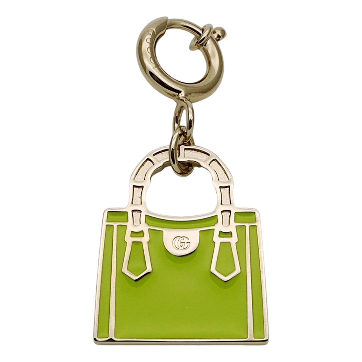 Gucci Bamboo Diana Metal Green Enamel Keychain Bag Charm -   Shop Bags LLC 