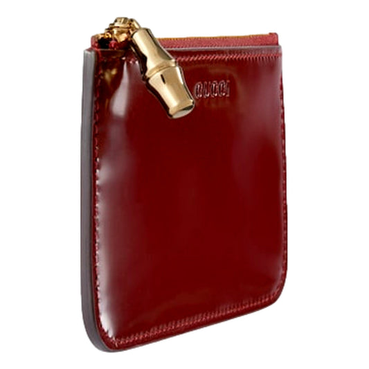Gucci Bamboo Key Pouch: Luxurious Patent Leather Elegance