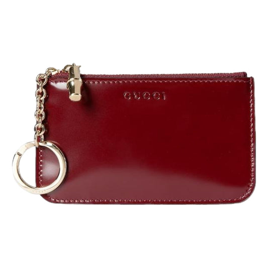 Gucci Bamboo Key Pouch: Luxurious Patent Leather Elegance