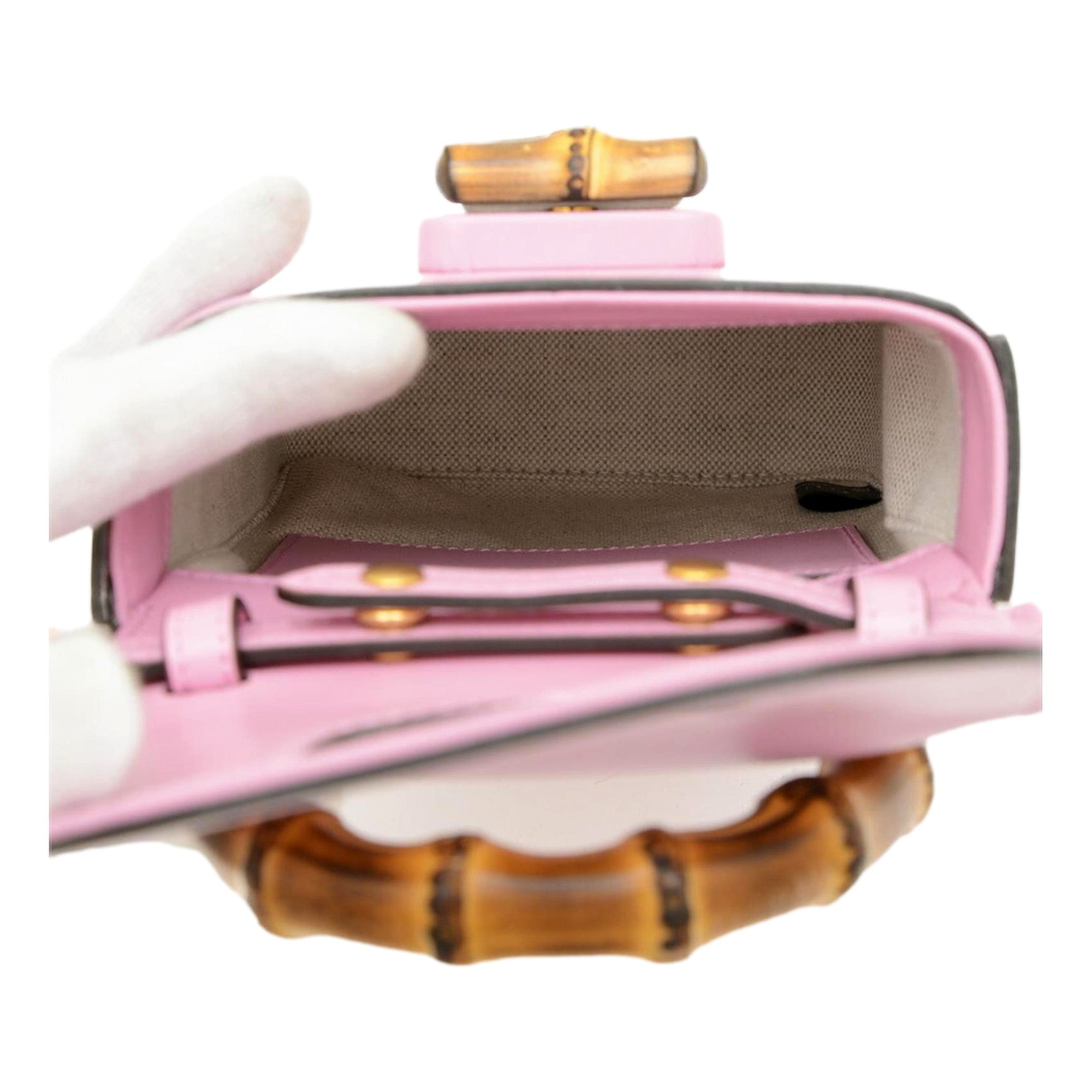 Gucci Bamboo Mini Handbag - Chic Pink Leather with Timeless Elegance -   Shop Bags LLC