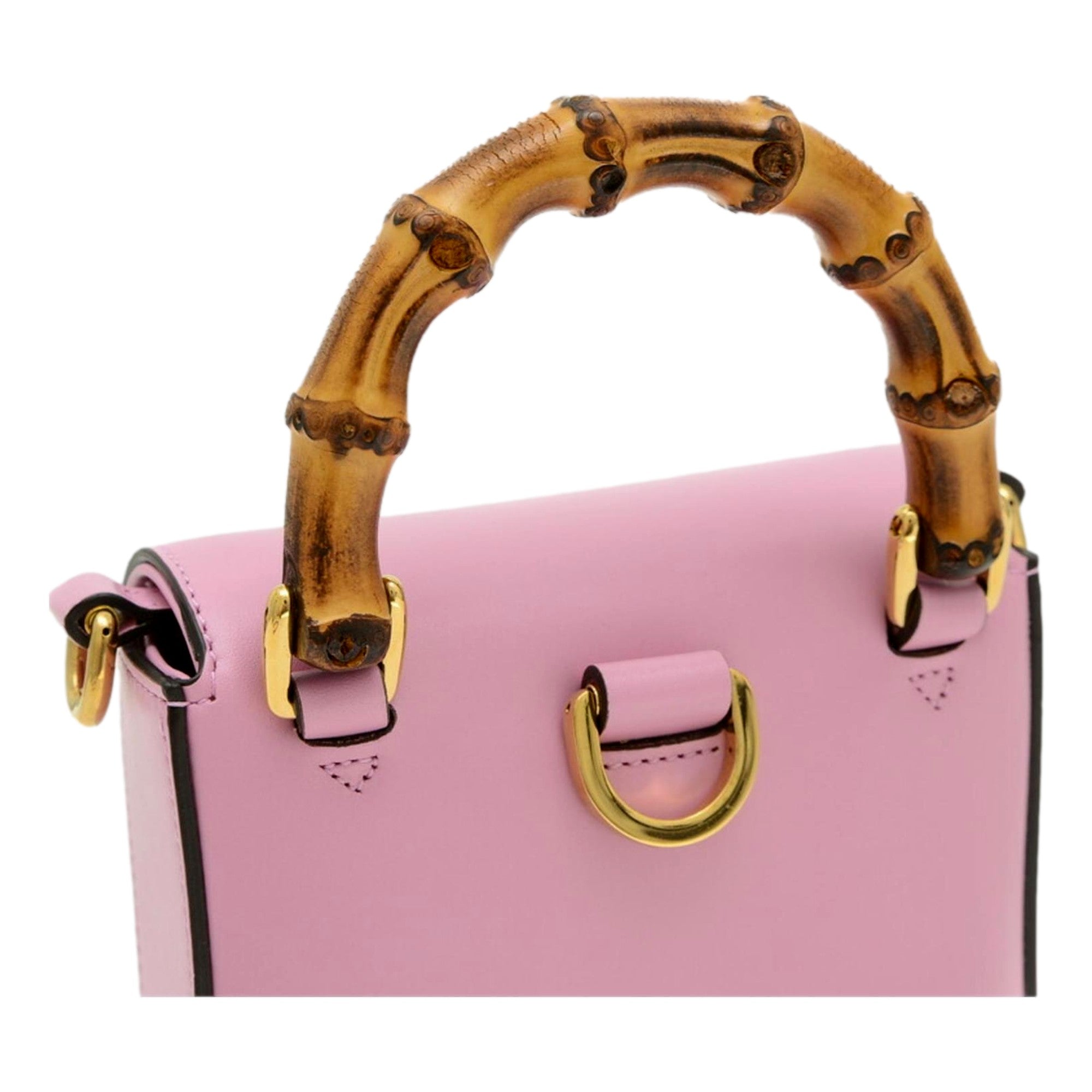 Gucci Bamboo Mini Handbag - Chic Pink Leather with Timeless Elegance -   Shop Bags LLC