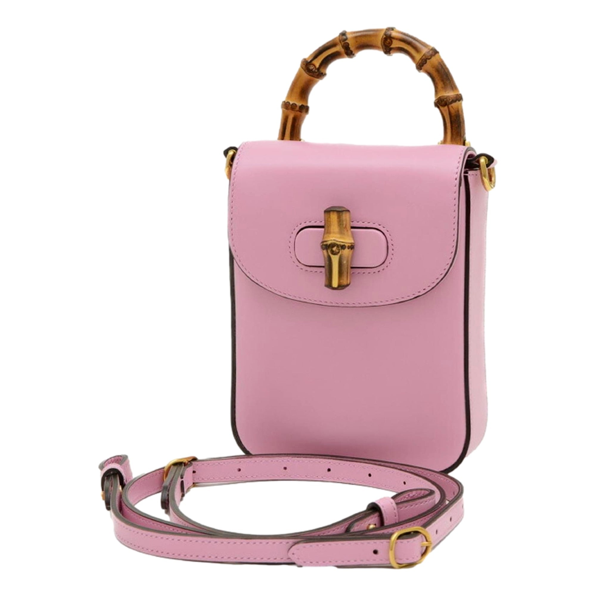 Gucci Bamboo Mini Handbag - Chic Pink Leather with Timeless Elegance -   Shop Bags LLC