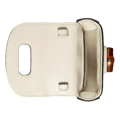 Gucci Bamboo Mini Handbag - Timeless Cream Leather Elegance -   Shop Bags LLC