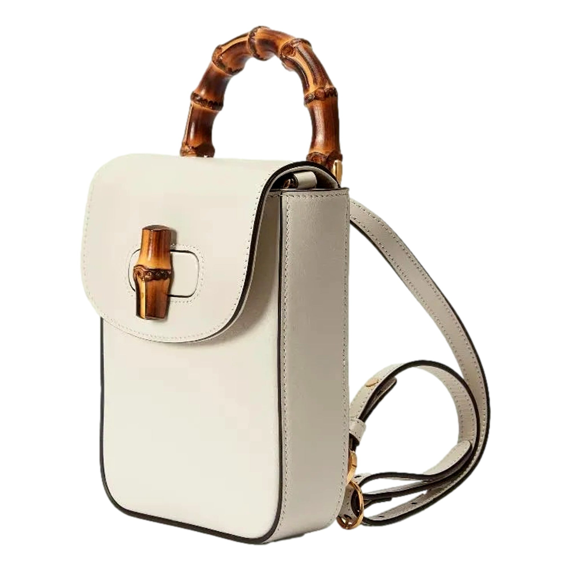 Gucci Bamboo Mini Handbag - Timeless Cream Leather Elegance -   Shop Bags LLC