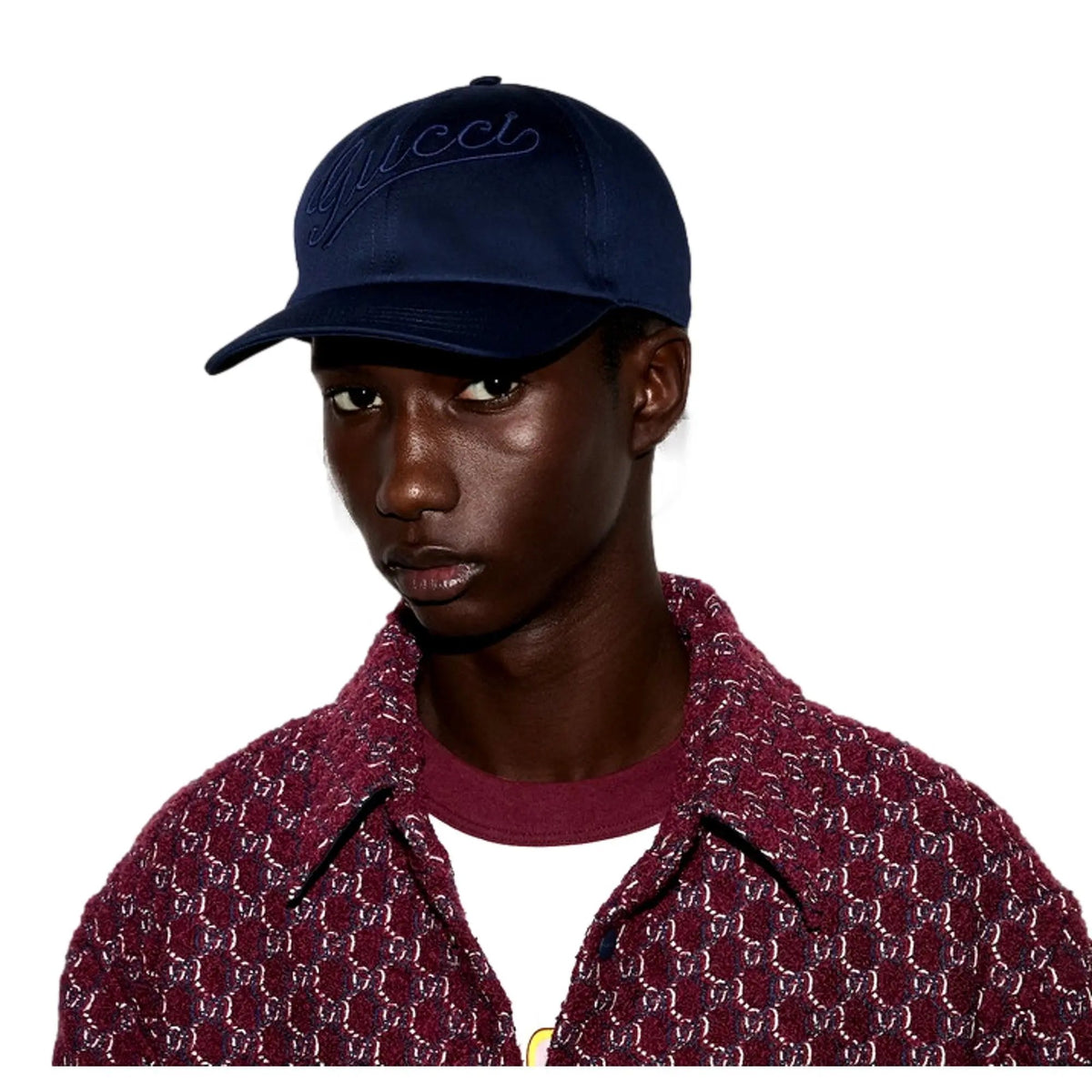 Gucci Baseball Hat with Embroidery in Navy Blue XL