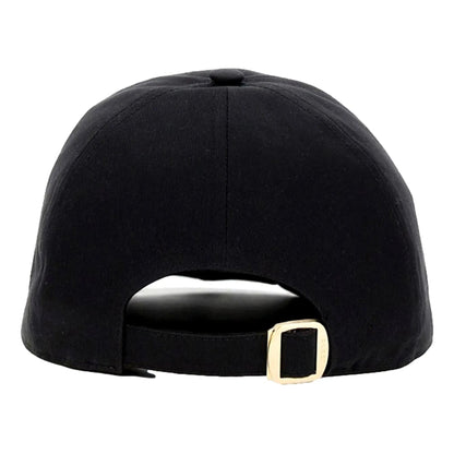Gucci Black Embroidered Logo Cotton Baseball Cap Large - Authentic
