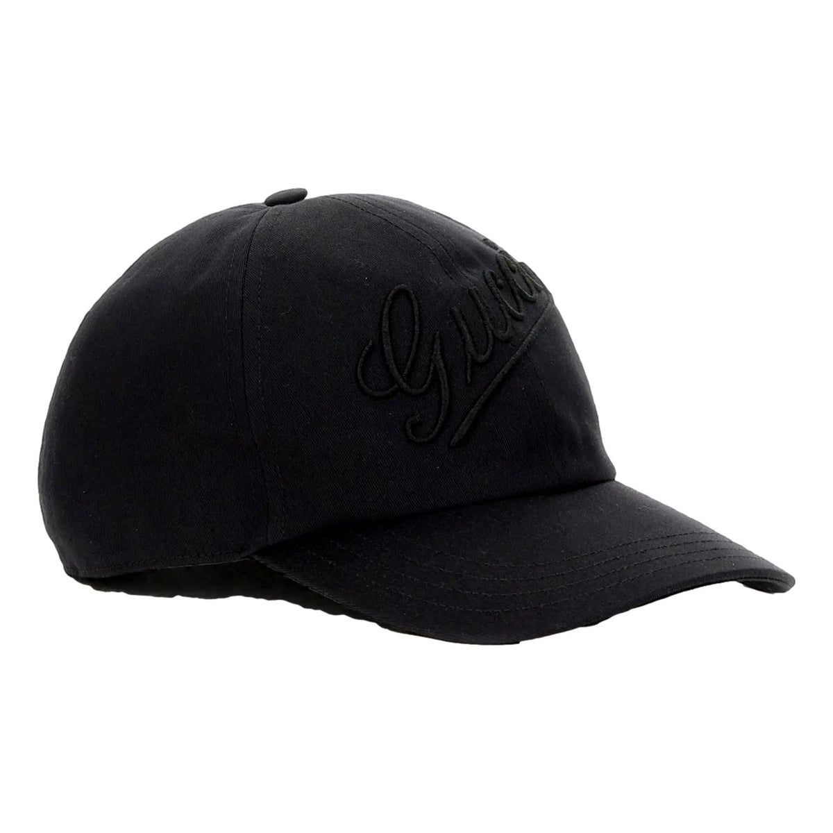 Gucci Black Embroidered Logo Cotton Baseball Cap Medium - Statement