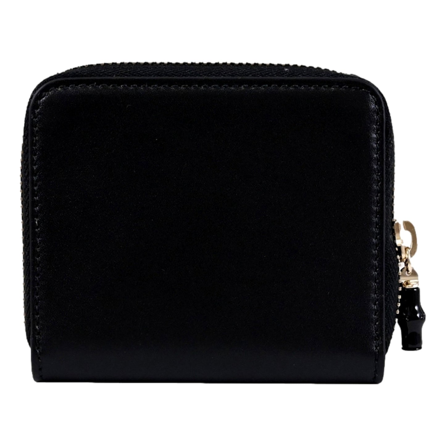 Gucci Black Patent Leather Zip-Around Wallet with Bamboo Pull -   Shop Bags LLC 