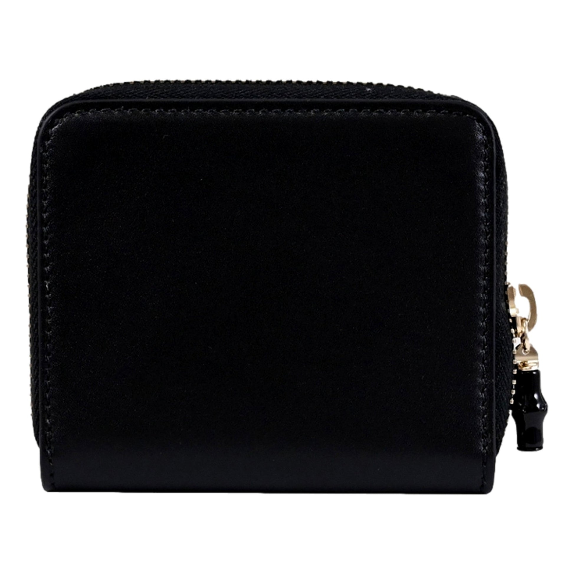 Gucci Black Patent Leather Zip-Around Wallet with Bamboo Pull -   Shop Bags LLC 
