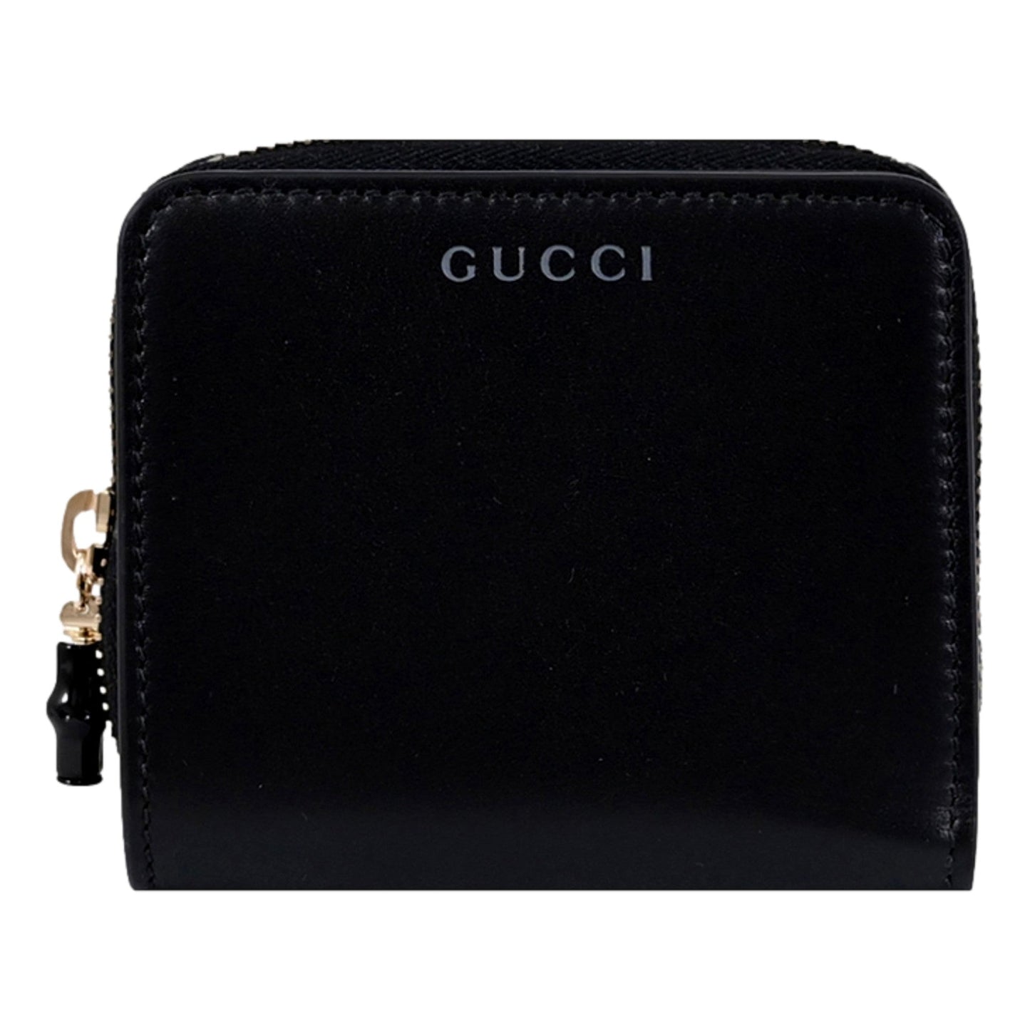 Gucci Black Patent Leather Zip-Around Wallet with Bamboo Pull -   Shop Bags LLC 