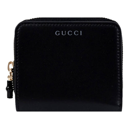 Gucci Black Patent Leather Zip-Around Wallet with Bamboo Pull -   Shop Bags LLC 