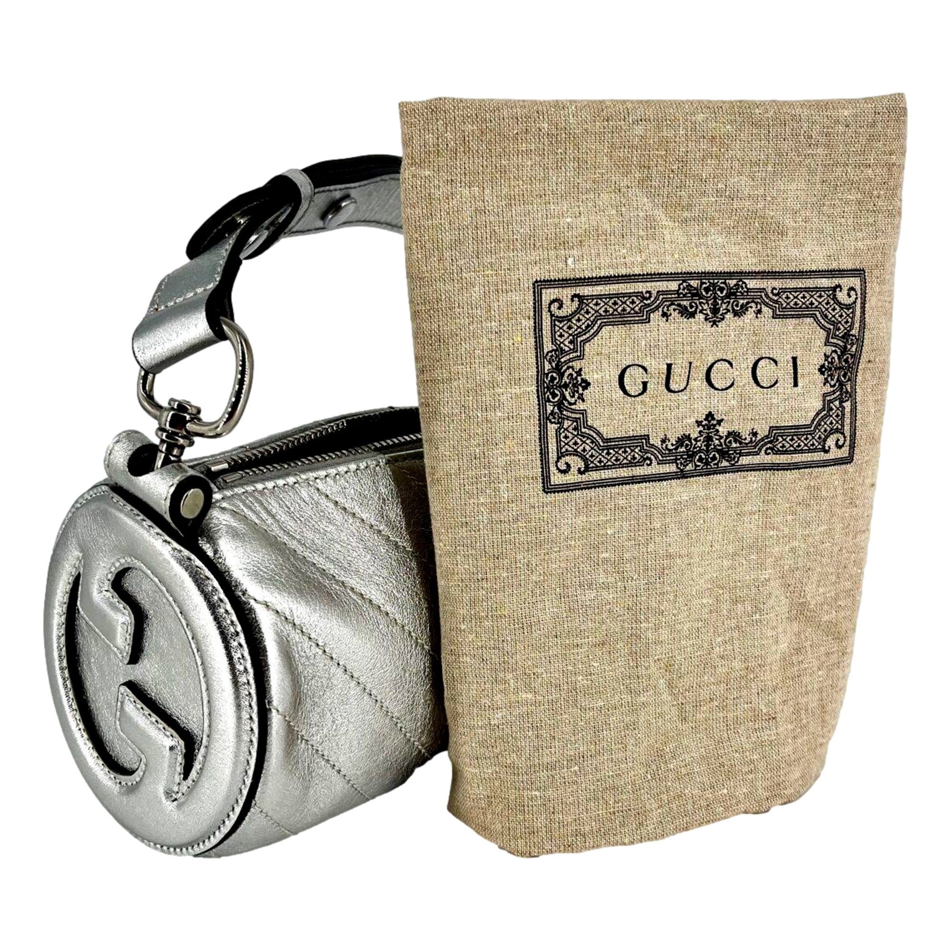 Gucci Blondie Mini Shoulder Bag - Metallic Silver Elegance -   Shop Bags LLC