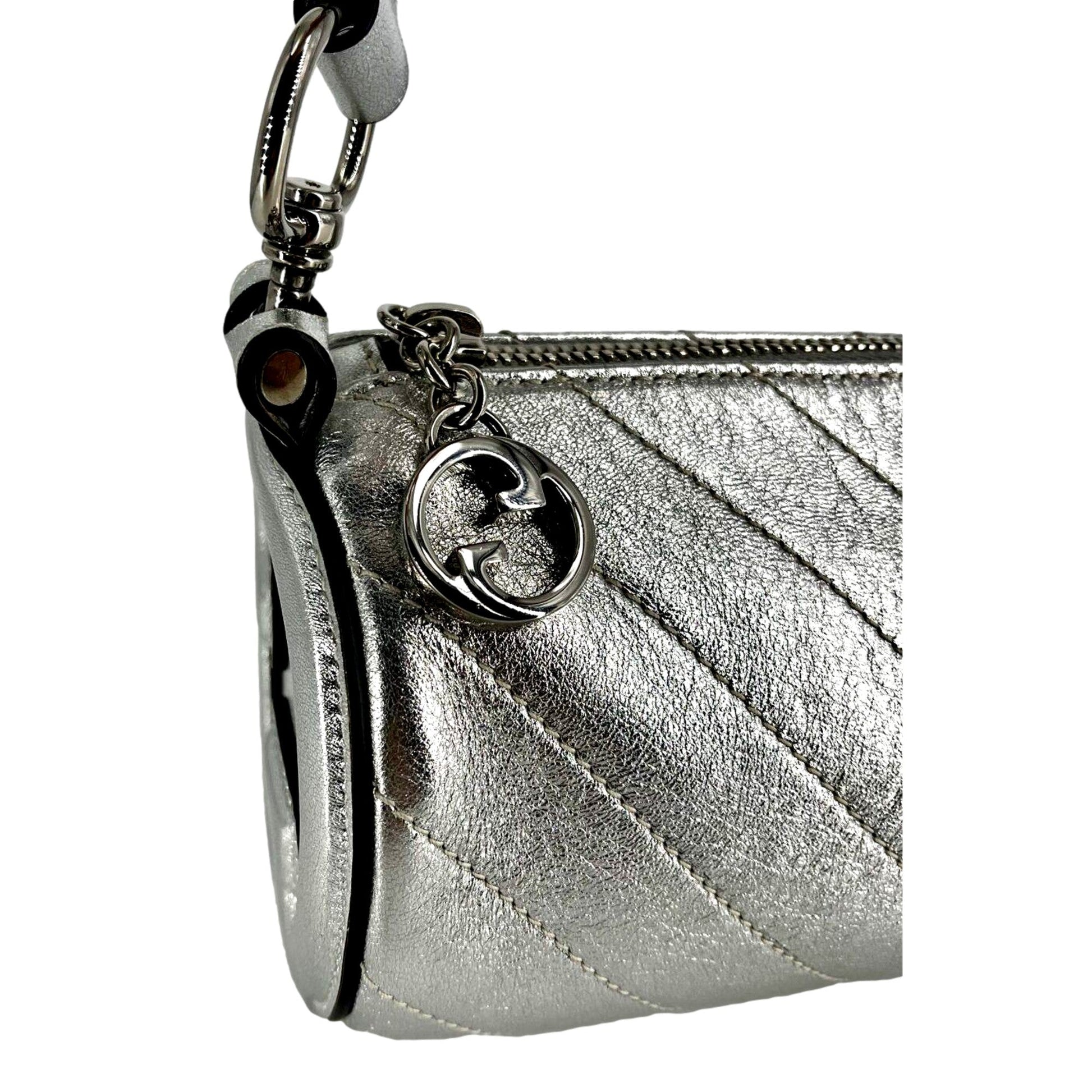 Gucci Blondie Mini Shoulder Bag - Metallic Silver Elegance -   Shop Bags LLC