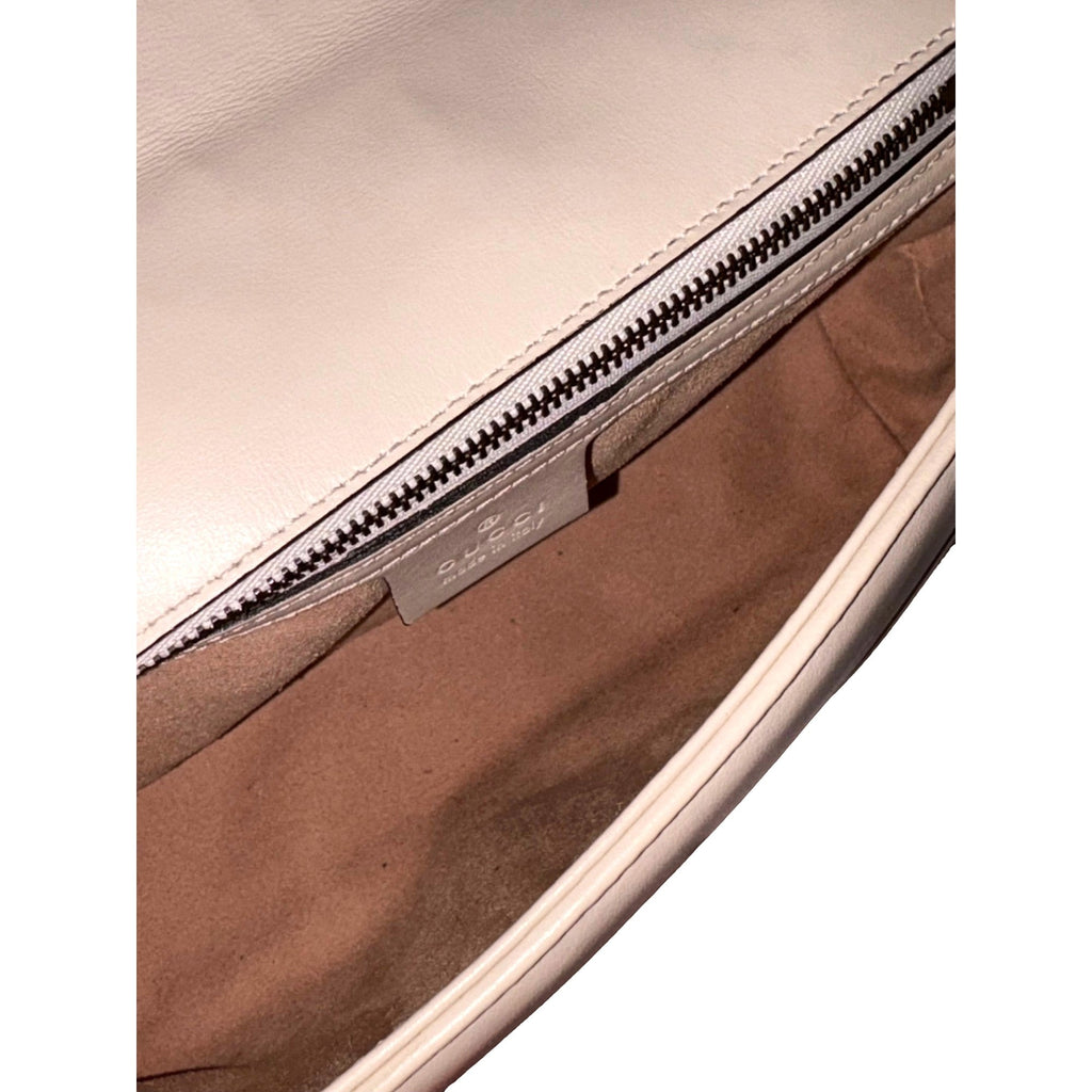 Gucci Calfskin Matelasse Medium GG Marmont Shoulder Bag Ivory -   Shop Bags LLC