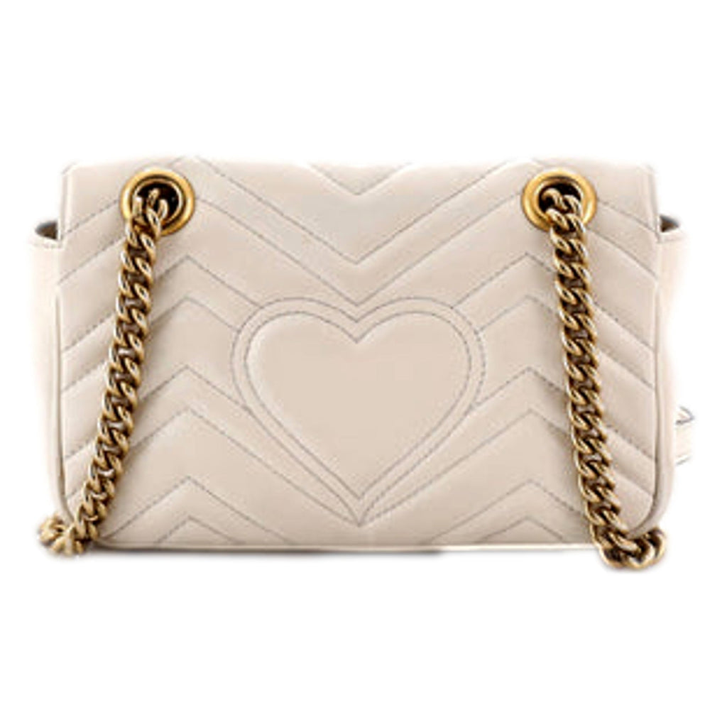 Gucci Calfskin Matelasse Medium GG Marmont Shoulder Bag Ivory -   Shop Bags LLC