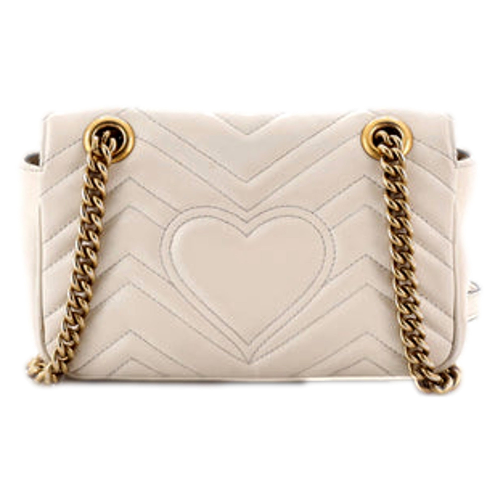 Gucci Calfskin Matelasse Medium GG Marmont Shoulder Bag Ivory -   Shop Bags LLC
