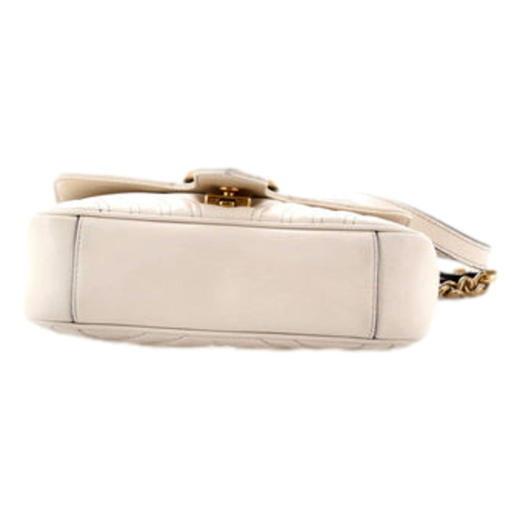 Gucci Calfskin Matelasse Medium GG Marmont Shoulder Bag Ivory -   Shop Bags LLC