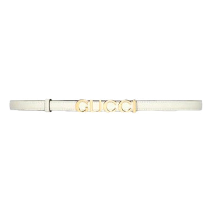 Gucci Cream Leather Belt - Gold Logo, Chic Accessory for Any Outfit -   Shop Bags LLC