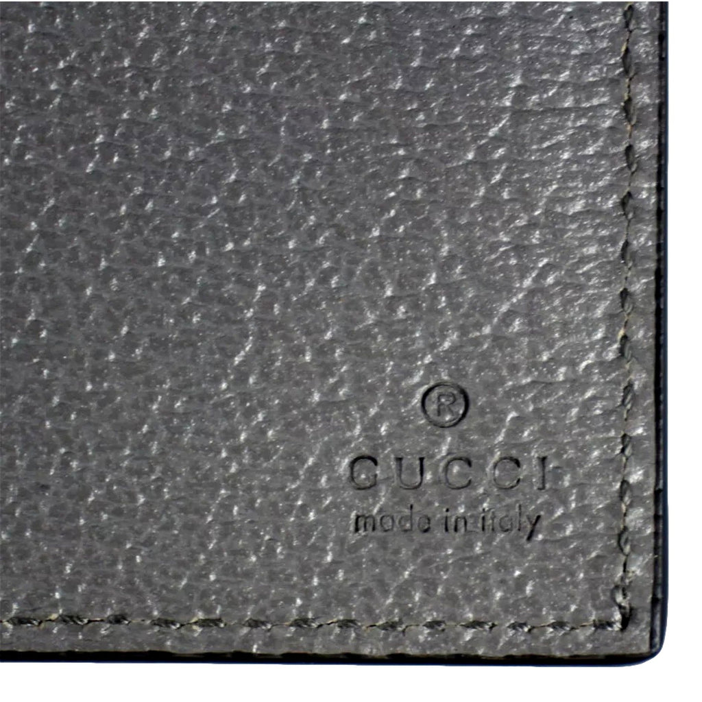 Gucci G Leather Bifold Wallet - Black & Grey Elegance -   Shop Bags LLC