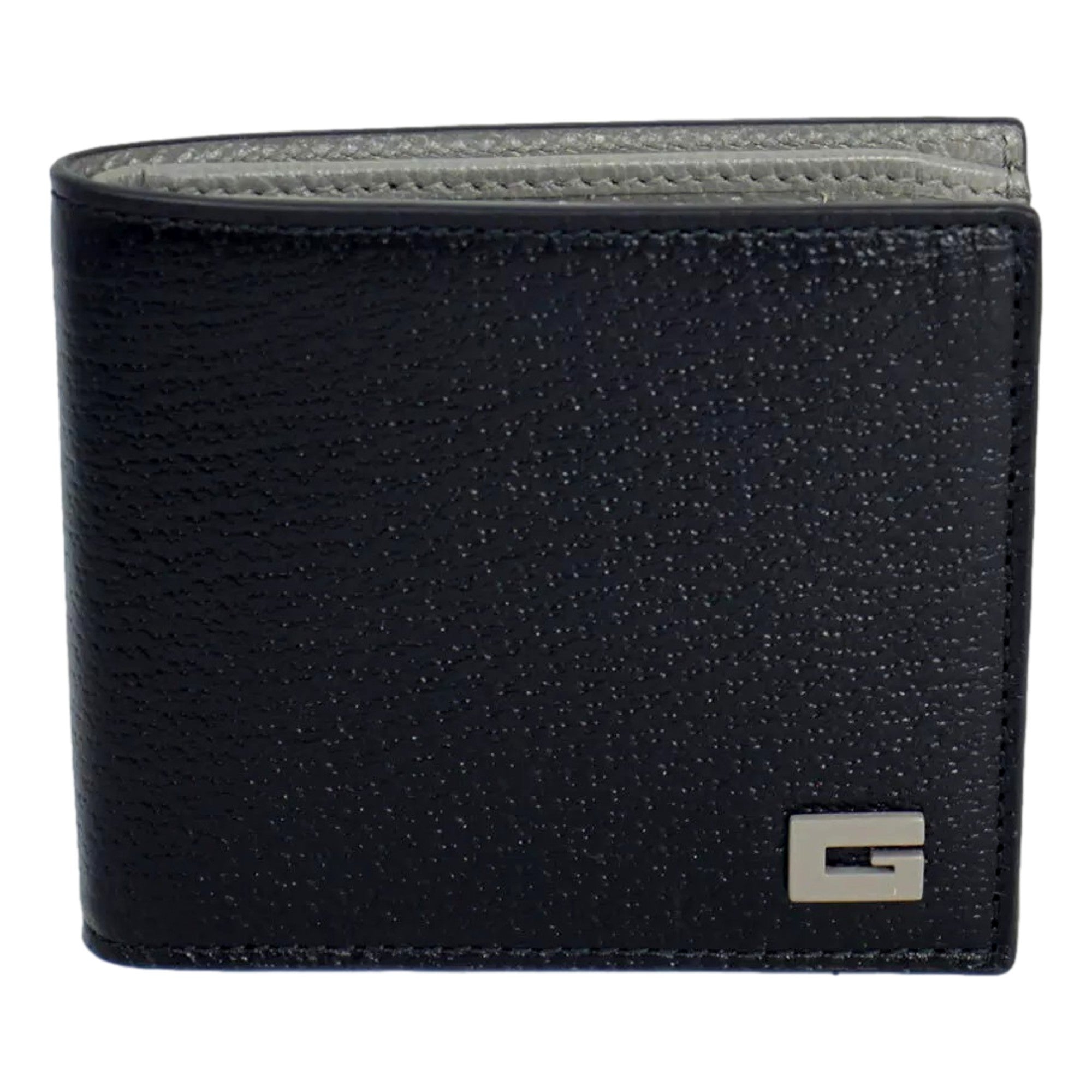 Gucci G Leather Bifold Wallet - Black & Grey Elegance -   Shop Bags LLC