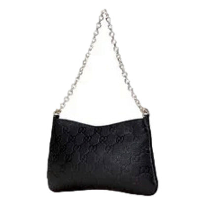 Gucci GG Emblem Black Leather Shoulder Bag Chain Strap Handbags  Shop -   Shop Bags LLC