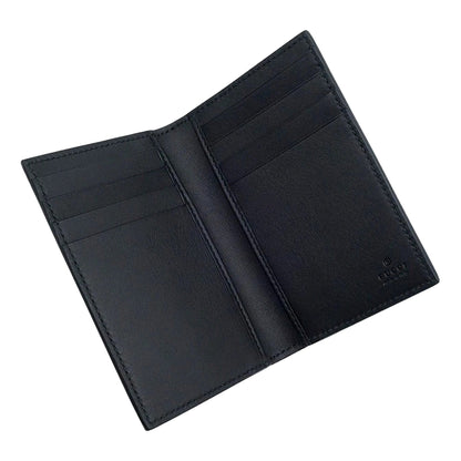 Gucci GG Emblem Black Leather and Canvas Vertical Bifold Wallet -   Shop Bags LLC 