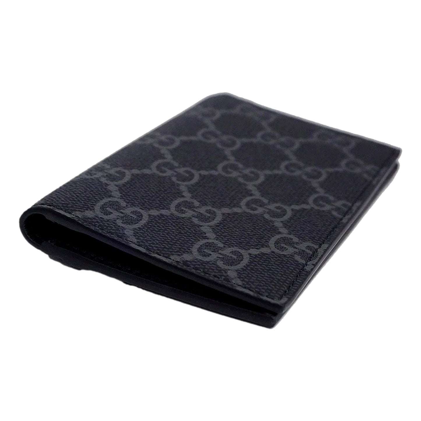 Gucci GG Emblem Black Leather and Canvas Vertical Bifold Wallet -   Shop Bags LLC 