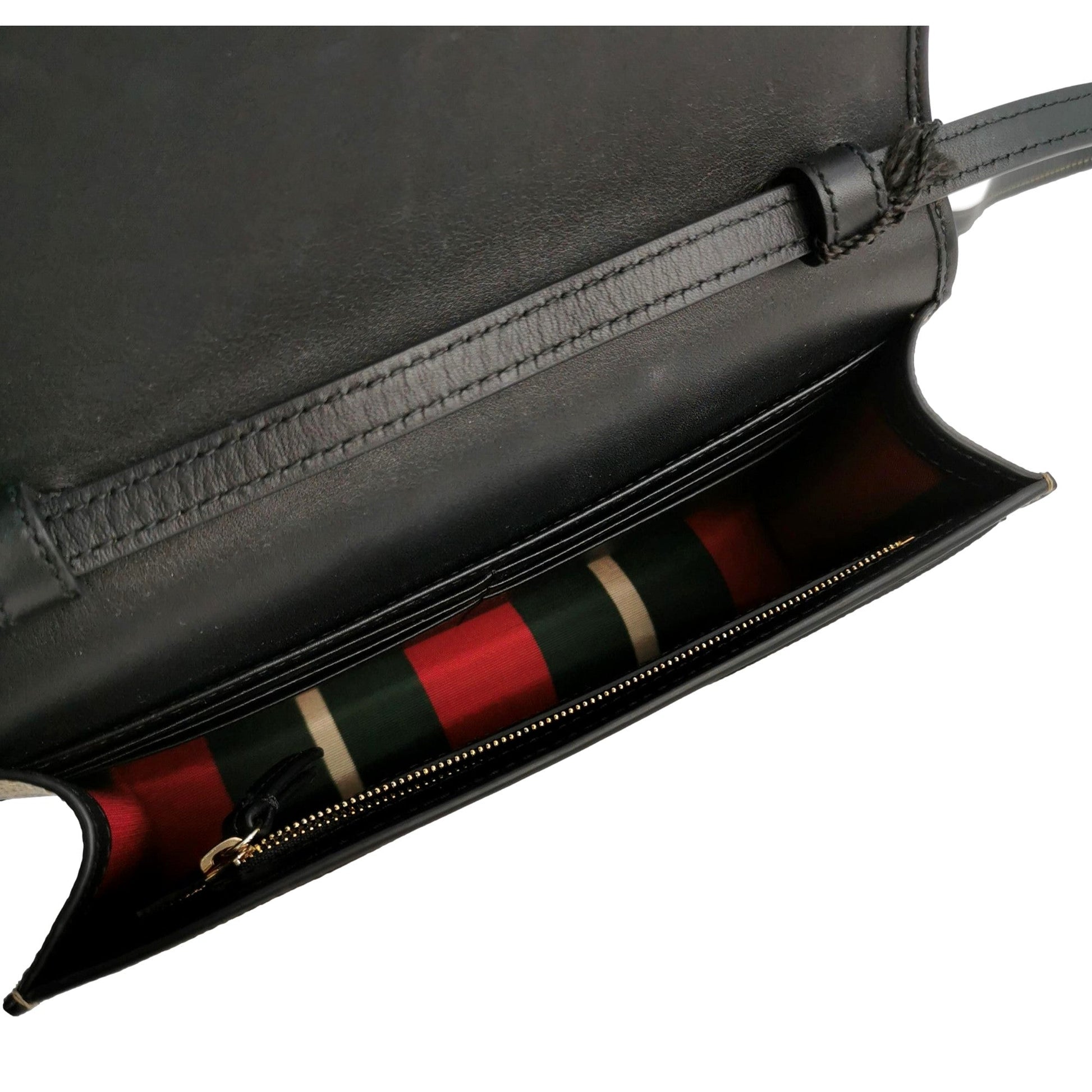 Gucci GG Emblem Canvas and Leather Wallet Mini Crossbody Bag in Black -   Shop Bags LLC 