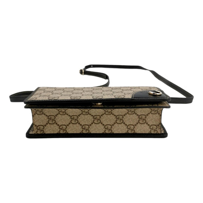 Gucci GG Emblem Canvas and Leather Wallet Mini Crossbody Bag in Black -   Shop Bags LLC 