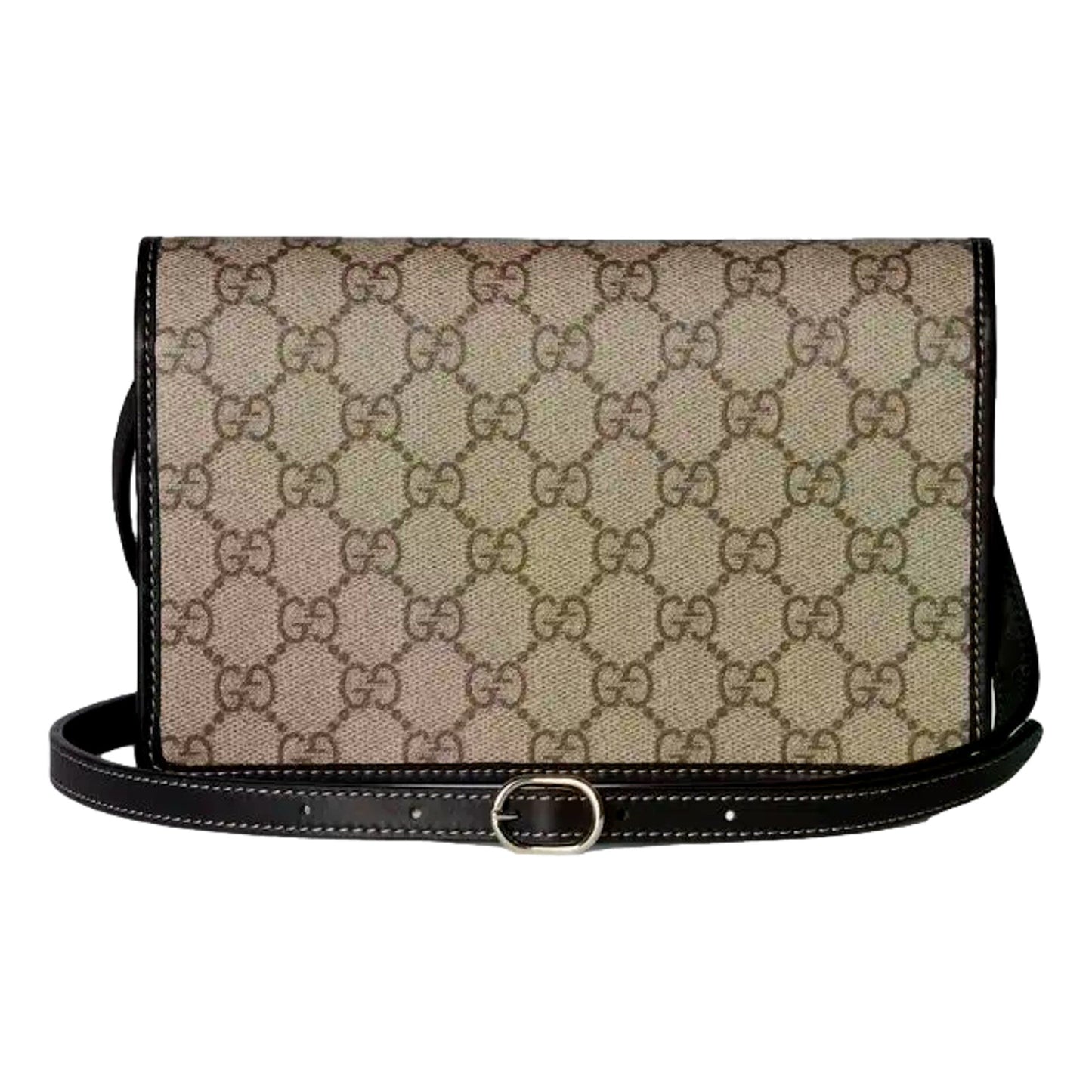 Gucci GG Emblem Canvas and Leather Wallet Mini Crossbody Bag in Black -   Shop Bags LLC 