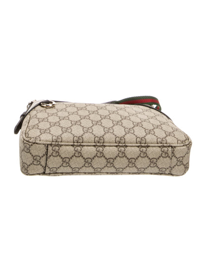 Gucci GG Emblem Surpeme Canvas Leather Shoulder Bag Black Beige -   Shop Bags LLC