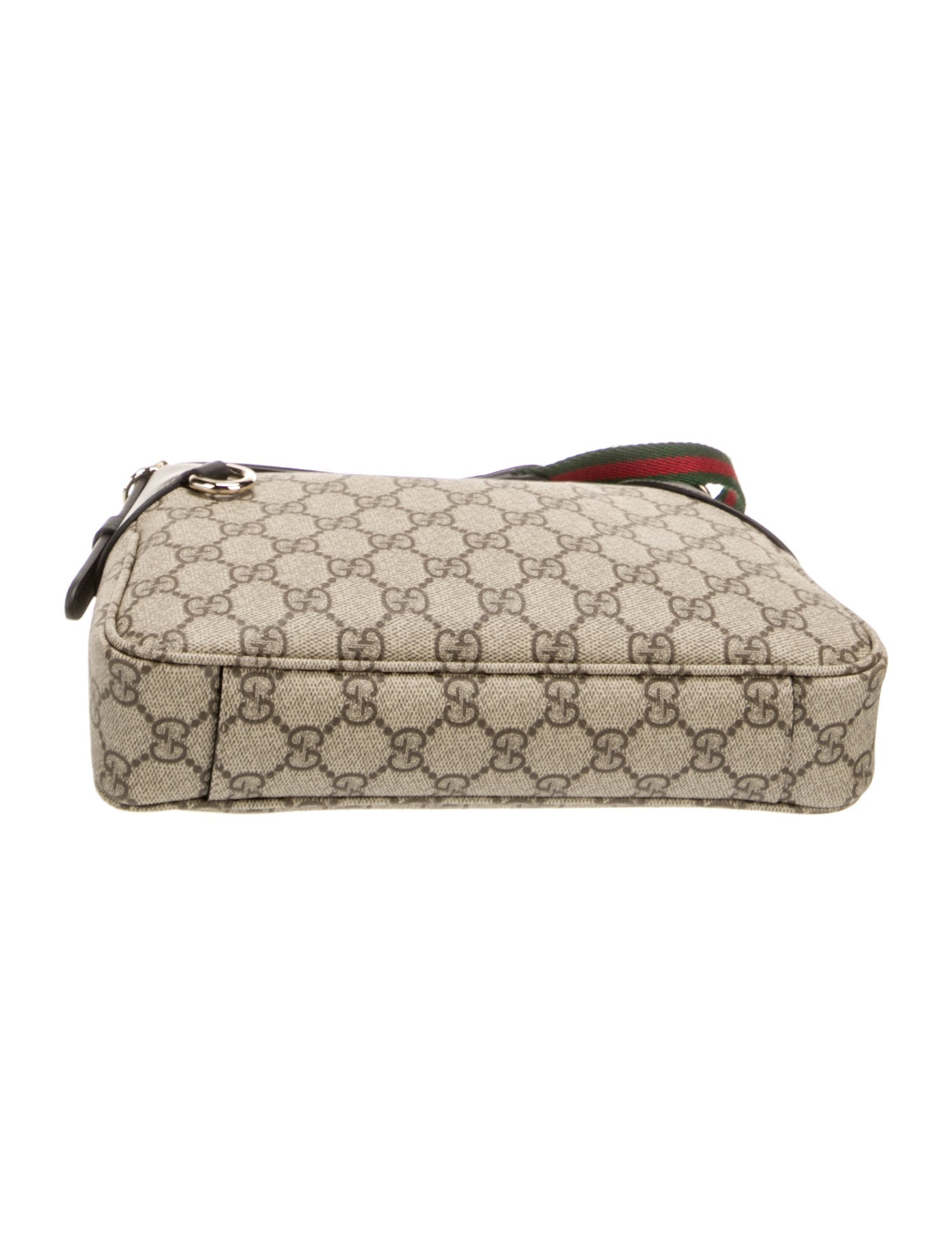 Gucci GG Emblem Surpeme Canvas Leather Shoulder Bag Black Beige -   Shop Bags LLC
