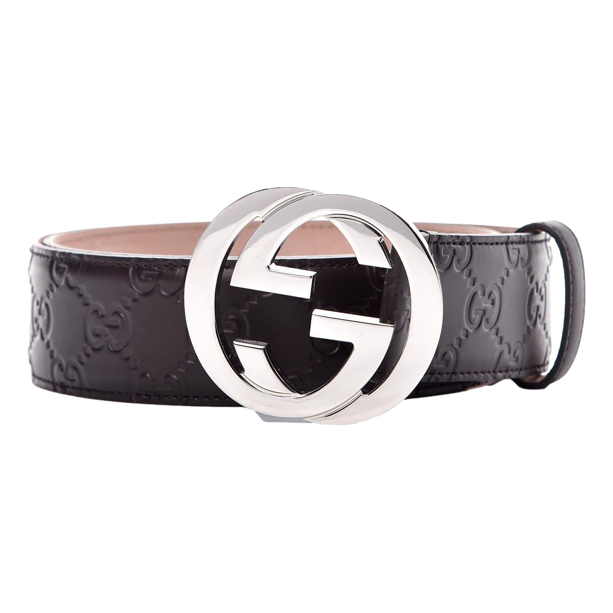 Gucci GG Guccissima Embossed Belt Interlocking G Dark Brown32 80/32 -   Shop Bags LLC