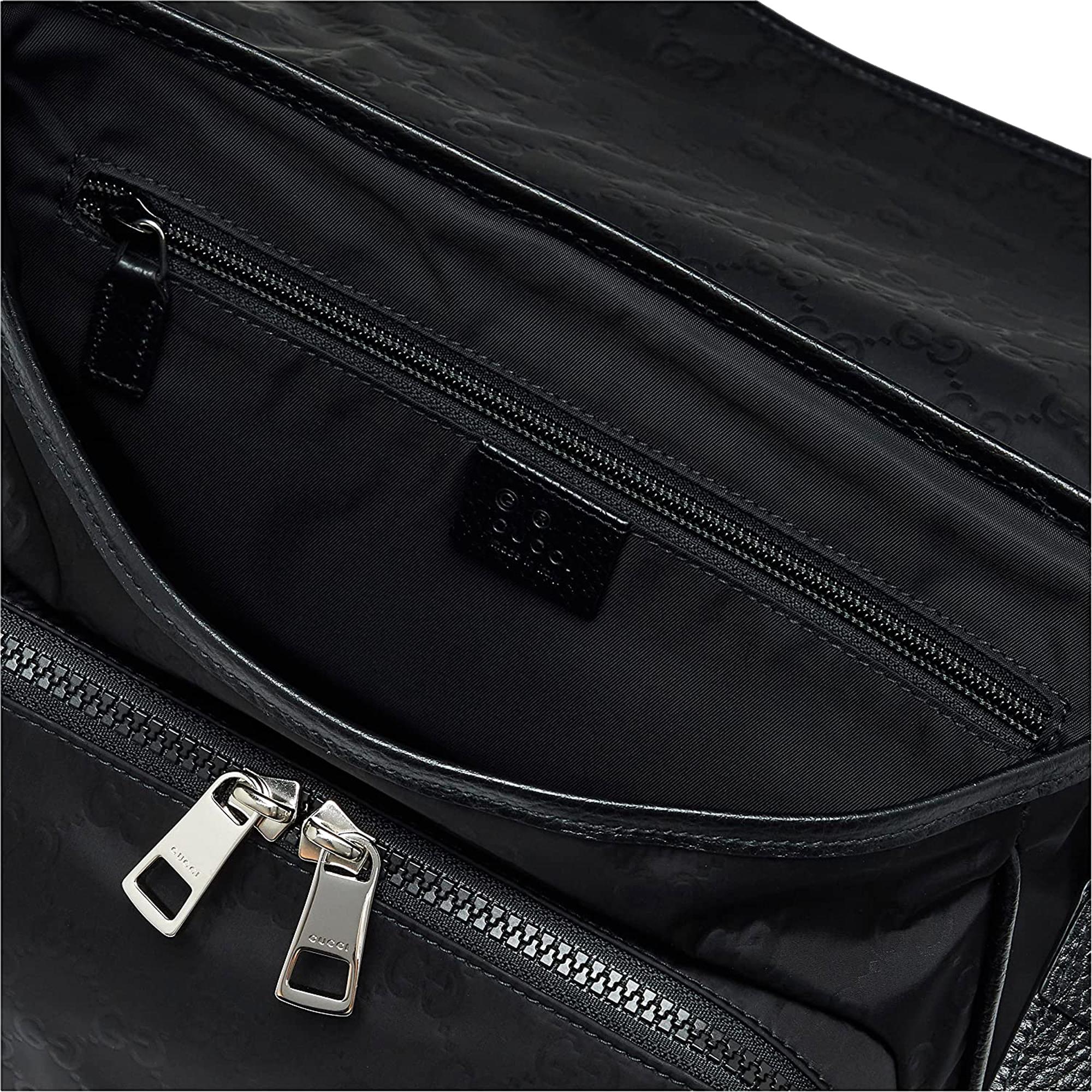 Gucci GG Logo Black Nylon Small Messenger Bag - Elegant & Practical -  