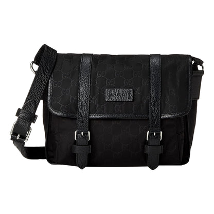 Gucci GG Logo Black Nylon Small Messenger Bag - Elegant & Practical -  