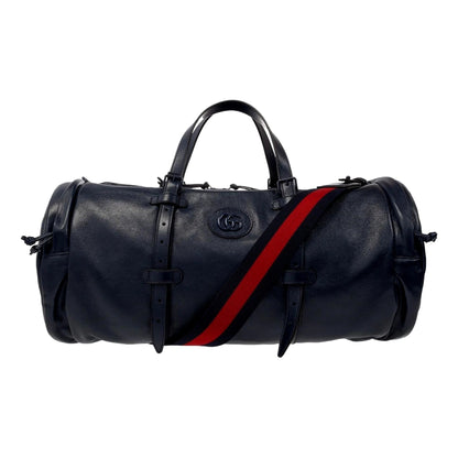 Gucci GG Logo Blue Leather Duffle Tote - Luxury & Versatility -   Shop Bags LLC
