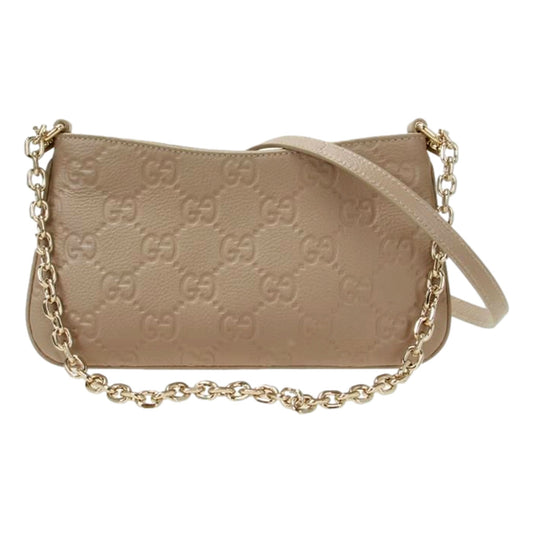 Gucci GG Logo Small Leather Shoulder Bag - Timeless Elegance in Beige