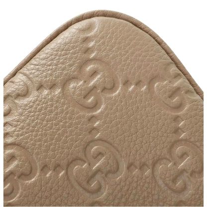 Gucci GG Logo Small Leather Shoulder Bag with Chain Strap in Beige -   Shop Bags LLC 