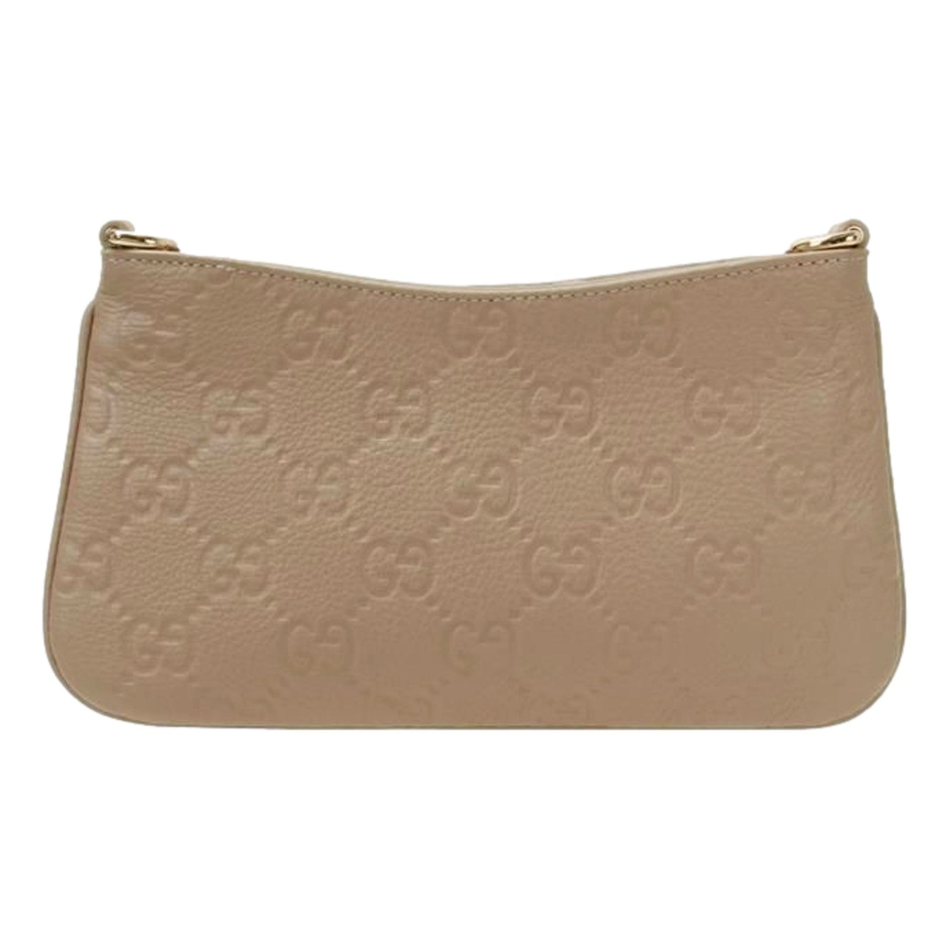 Gucci GG Logo Small Leather Shoulder Bag with Chain Strap in Beige -   Shop Bags LLC 