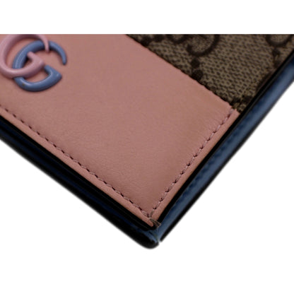 Gucci GG Marmont Canvas Wallet: Elegant Pink & Blue Card Case -   Shop Bags LLC