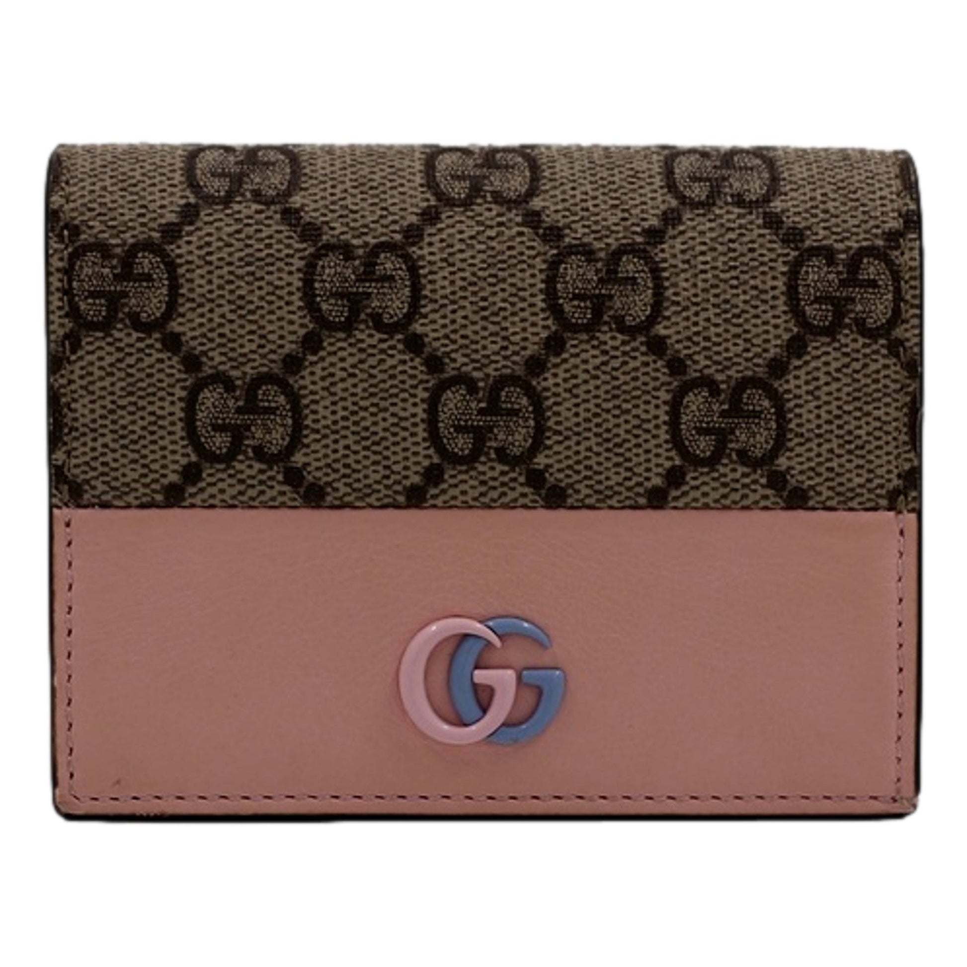 Gucci GG Marmont Canvas Wallet: Elegant Pink & Blue Card Case -   Shop Bags LLC