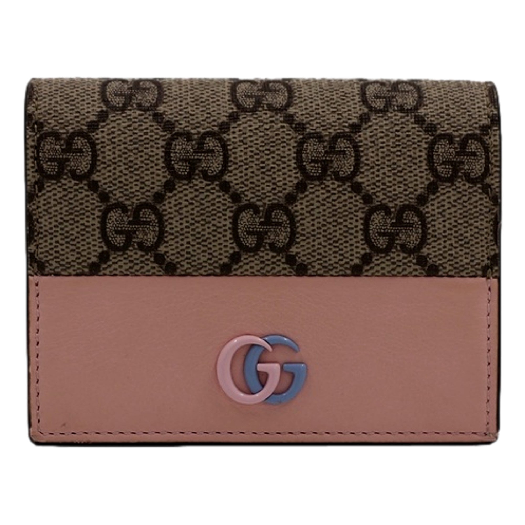Gucci GG Marmont Canvas Wallet: Elegant Pink & Blue Card Case -   Shop Bags LLC