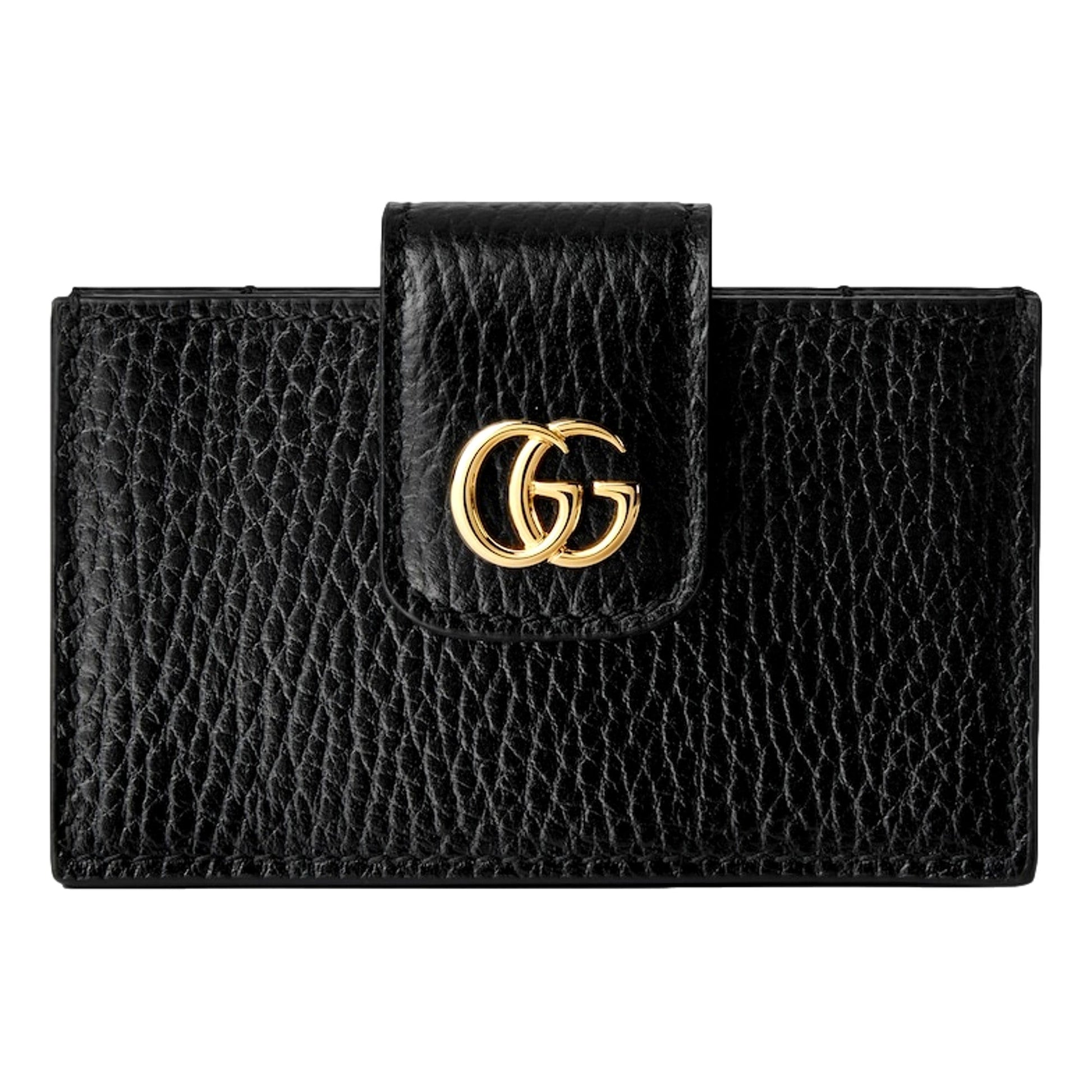 Gucci GG Marmont Leather Card Case Wallet with Gold Double G Snap Closure -   Shop Bags LLC 