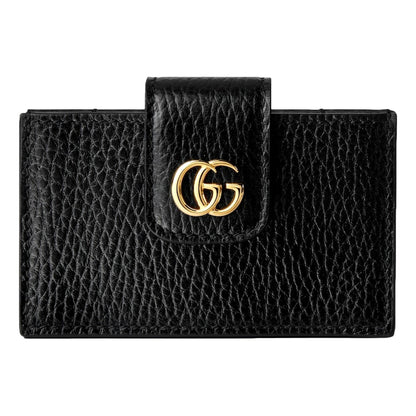 Gucci GG Marmont Leather Card Case Wallet with Gold Double G Snap Closure -   Shop Bags LLC 