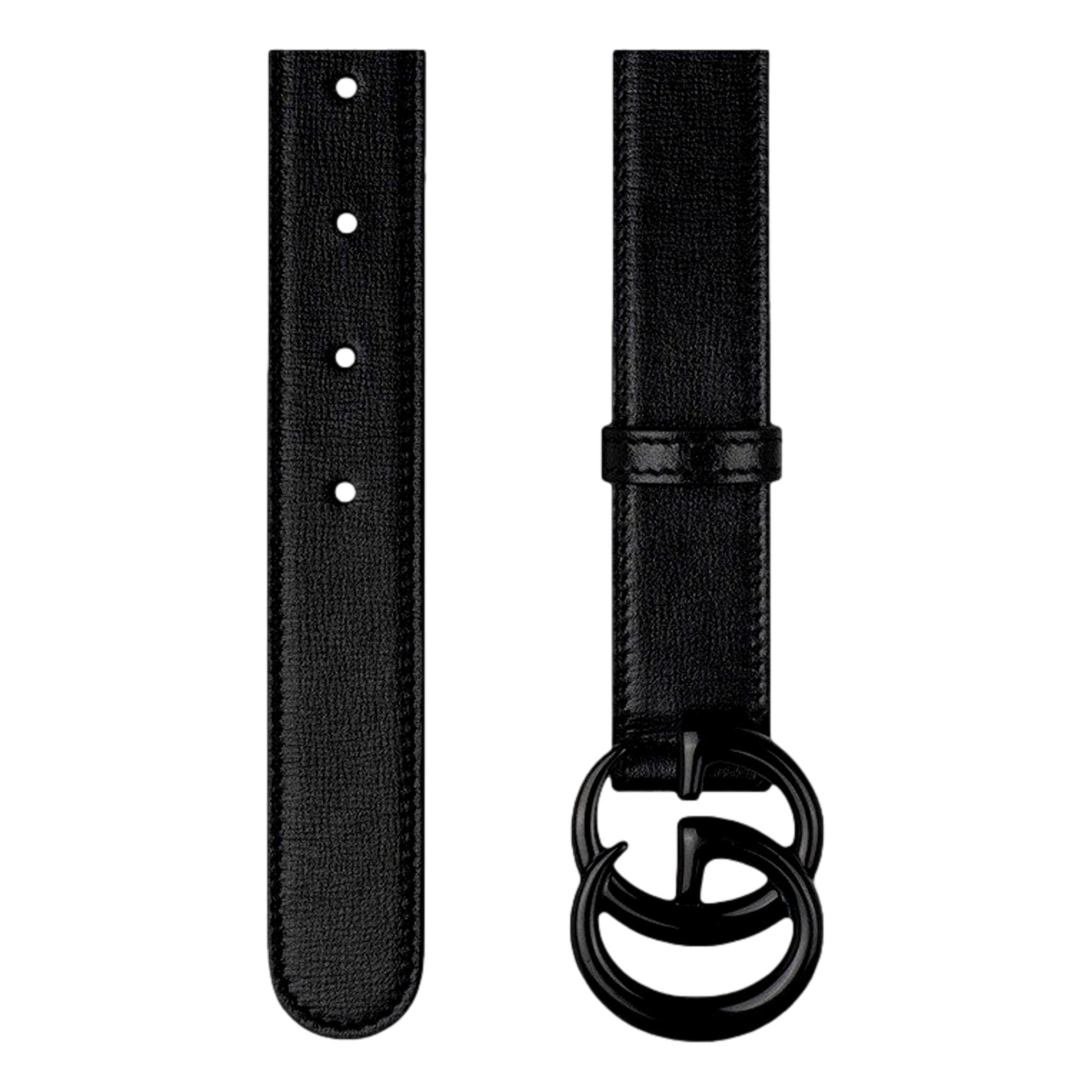 Gucci GG Marmont Monochrome Black Leather Belt 120 -   Shop Bags LLC 