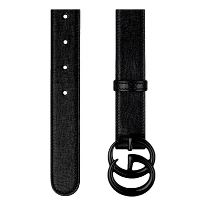 Gucci GG Marmont Monochrome Black Leather Belt 120 -   Shop Bags LLC 