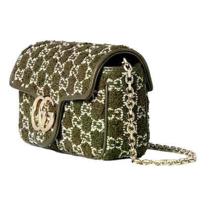 Gucci GG Marmont Olive Green Boucle Bag - Luxury Crossbody Style -   Shop Bags LLC 