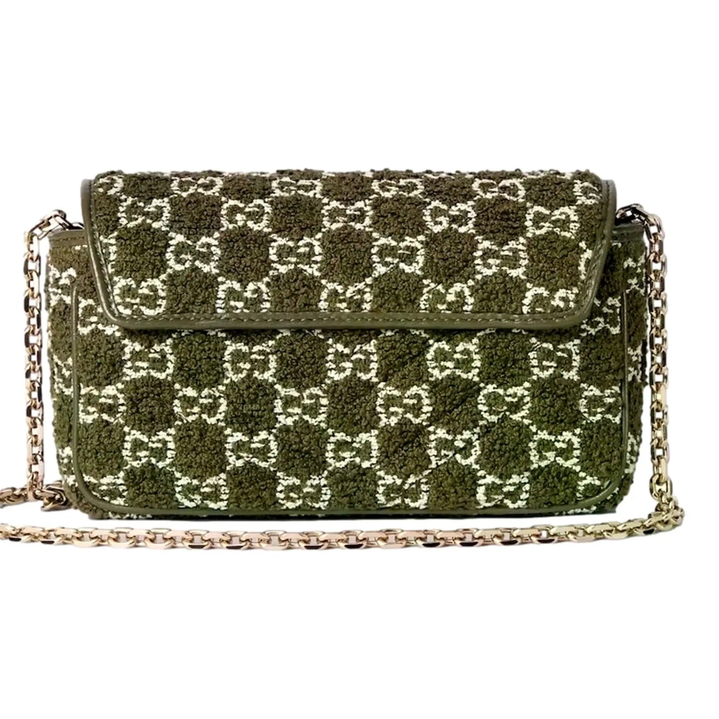 Gucci GG Marmont Olive Green Boucle Bag - Luxury Crossbody Style -   Shop Bags LLC 