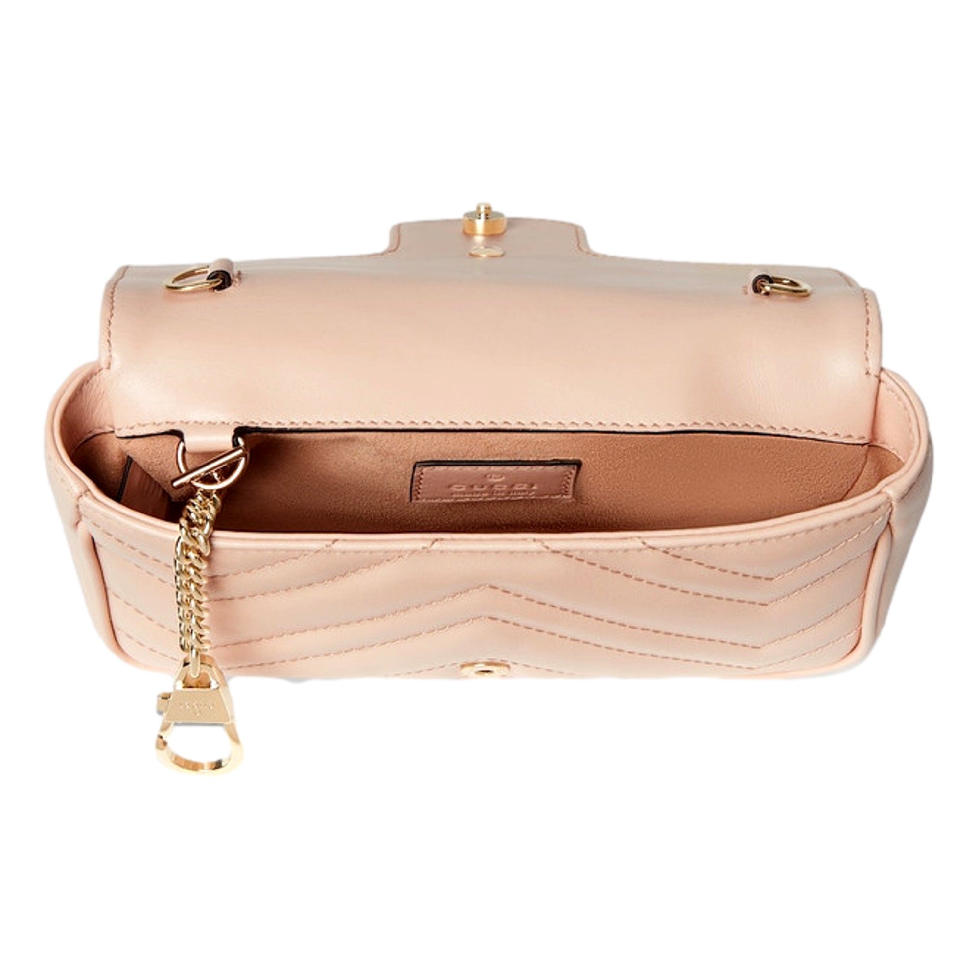 Gucci GG Marmont Super Mini Crossbody Bag in Light Beige Pink -   Shop Bags LLC